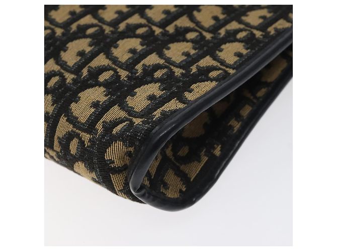 Bolso de hombro de lona Trotter Christian Dior azul marino dorado Auth BA3029 - vista 12