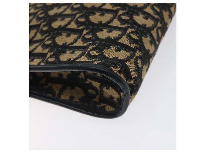 Bolso de hombro de lona Trotter Christian Dior azul marino dorado Auth BA3029 - vista 13