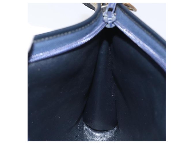 Bolso de hombro de lona Trotter Christian Dior azul marino dorado Auth BA3029 - vista 18