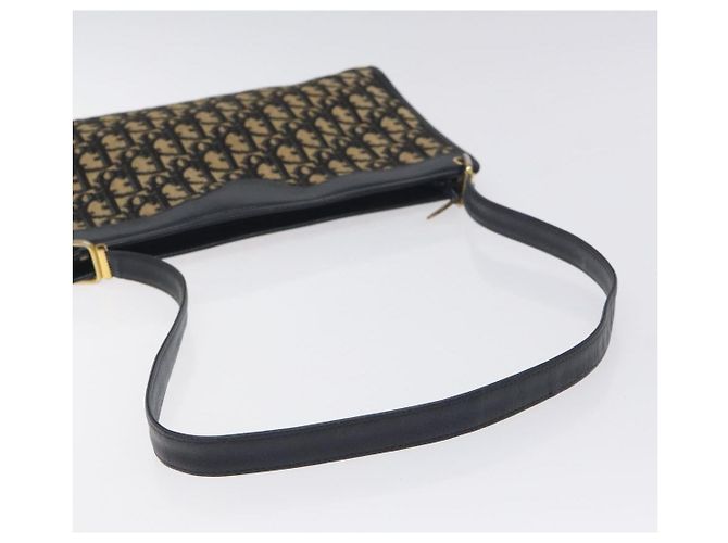 Bolso de hombro de lona Trotter Christian Dior azul marino dorado Auth BA3029 - vista 7