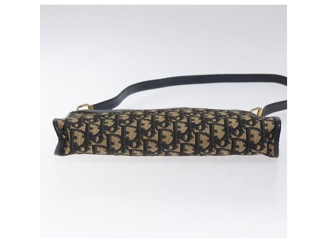 Bolso de hombro de lona Trotter Christian Dior azul marino dorado Auth BA3029 - vista 9