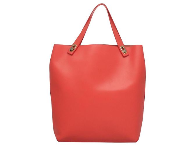 Autre Marque BOTTEGA VENETA Bolsa Tote Couro Laranja Ouro Prata Auth bs26109 Dourado - vista 2