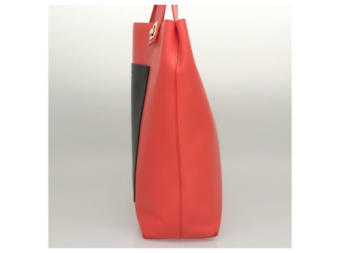 Autre Marque BOTTEGA VENETA Bolsa Tote Couro Laranja Ouro Prata Auth bs26109 Dourado - vista 3