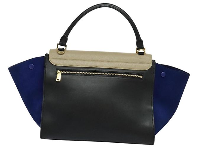 Céline CELINE Borsa Trapeze in Pelle Scamosciata 2in1 Beige Oro Auth BA2807 D'oro - vista 3