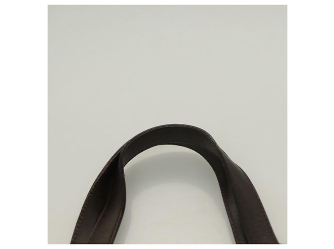 Burberry Borsa a mano in pelle marrone scuro Auth am8695 - vista 8