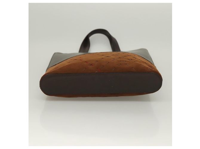 Burberry Borsa a mano in pelle marrone scuro Auth am8695 - vista 9