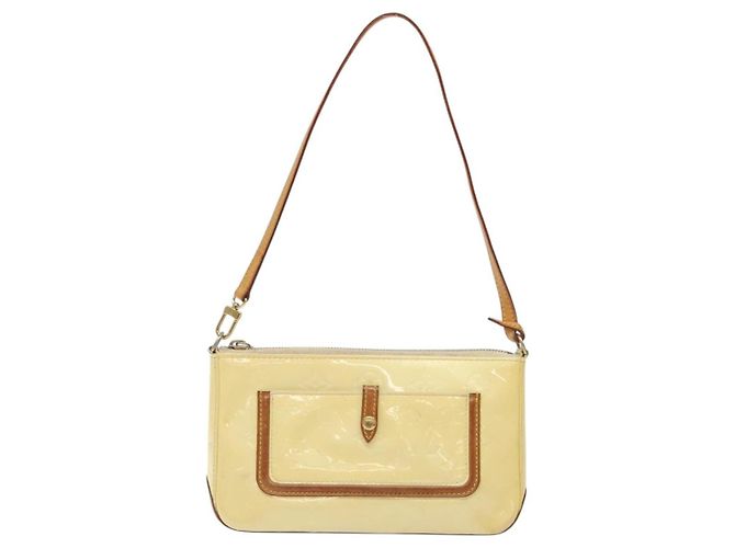 LOUIS VUITTON Vernis Mallory Square Accessory Pouch Perle M91333 LV Auth 125915 - view 13