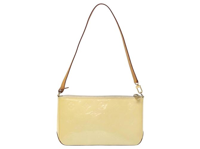 LOUIS VUITTON Vernis Mallory Square Accessory Pouch Perle M91333 LV Auth 125915 - view 2