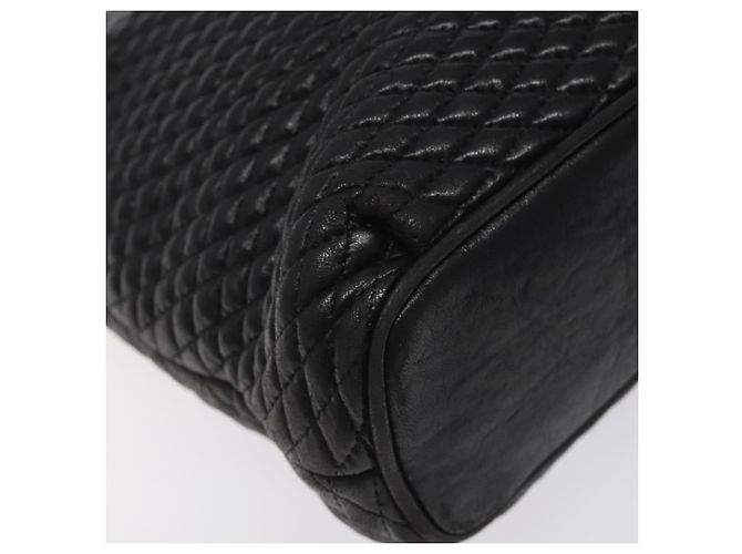 Bolsa de ombro BALLY em couro preto e dourado Auth BA2785 - vista 11