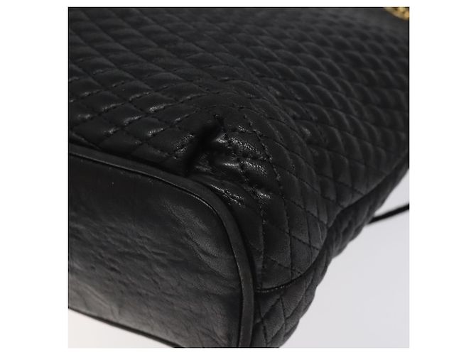 Bolsa de ombro BALLY em couro preto e dourado Auth BA2785 - vista 12