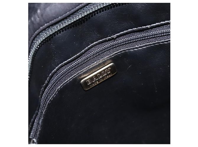 Bolsa de ombro BALLY em couro preto e dourado Auth BA2785 - vista 15