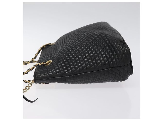 Bolsa de ombro BALLY em couro preto e dourado Auth BA2785 - vista 5