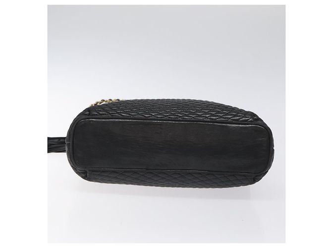 Bolsa de ombro BALLY em couro preto e dourado Auth BA2785 - vista 9