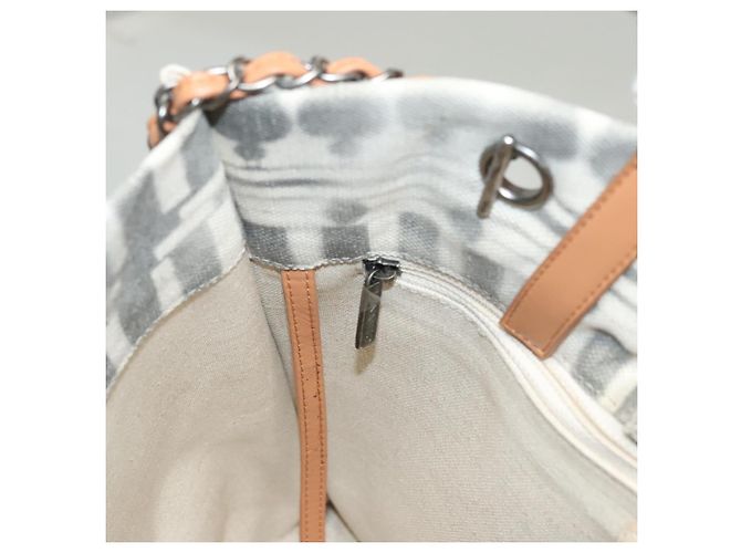 Borsa Tote in Canvas CHANEL Chain 2way Grigia CC Auth 125976 Marrone - vista 22