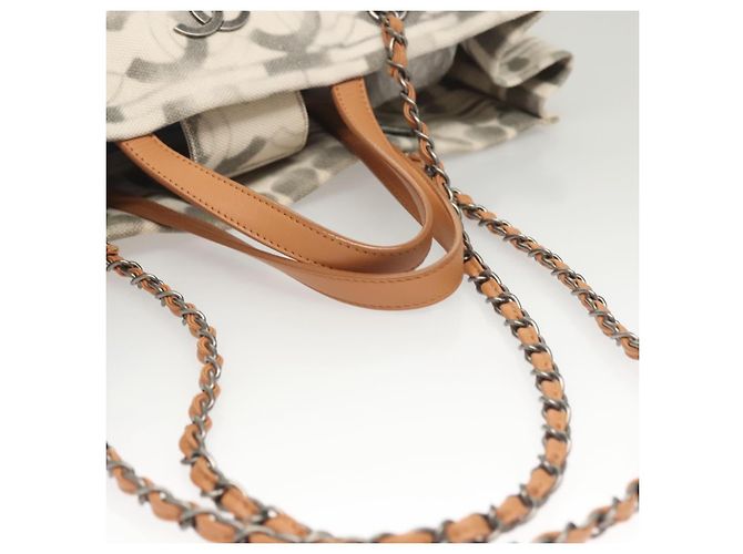 Borsa Tote in Canvas CHANEL Chain 2way Grigia CC Auth 125976 Marrone - vista 7
