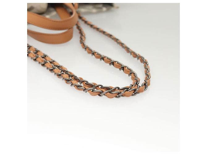 Borsa Tote in Canvas CHANEL Chain 2way Grigia CC Auth 125976 Marrone - vista 9