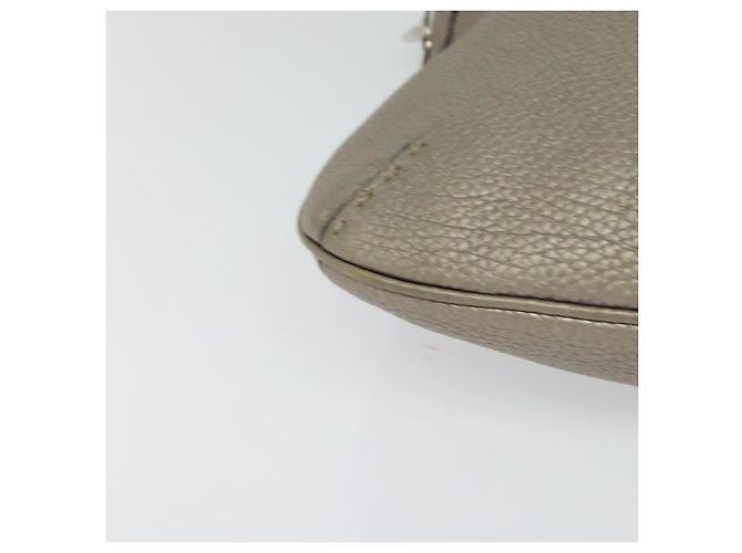 Borsa a Spalla FENDI Celeria in Pelle Grigia Argento Autentica hk2788 - vista 10