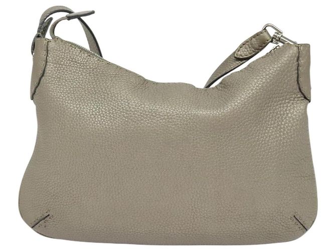 Borsa a Spalla FENDI Celeria in Pelle Grigia Argento Autentica hk2788 - vista 3