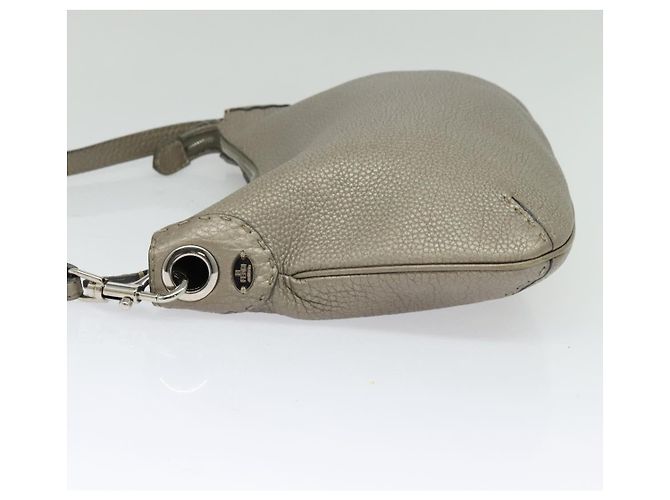 Borsa a Spalla FENDI Celeria in Pelle Grigia Argento Autentica hk2788 - vista 4