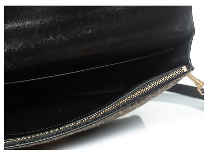 Céline Celine, valigetta in pelle con stampa leopardata in nero e marrone - vista 9