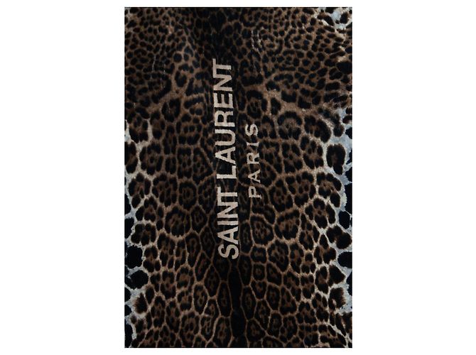 Toalla de baño de leopardo en camello Saint Laurent Castaño - vista 2