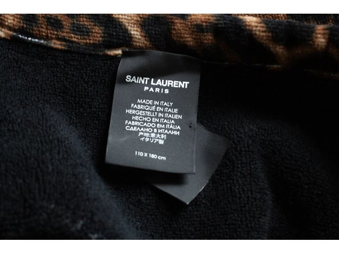 Toalla de baño de leopardo en camello Saint Laurent Castaño - vista 7