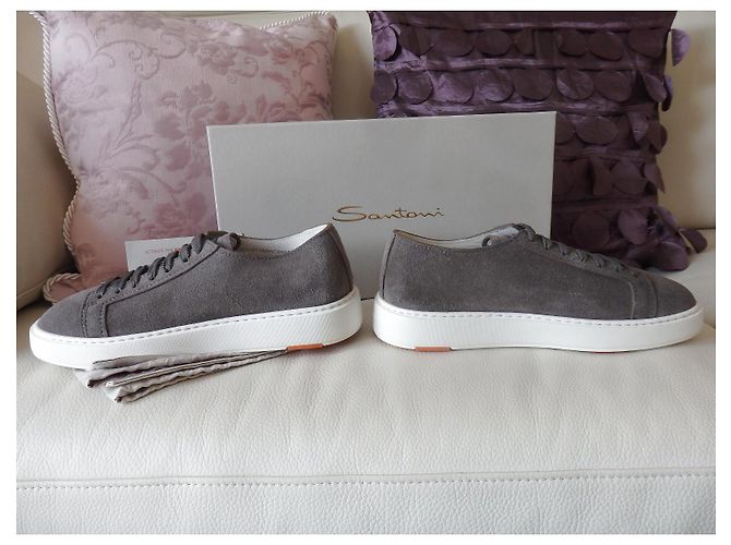Santoni Sneaker Clean Icon Taupe Grigio EU40.5 UK6 NP520€ Scarpe - vista 4