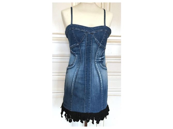 Abito Cancan in denim e pizzo Christian Lacroix - vista 11
