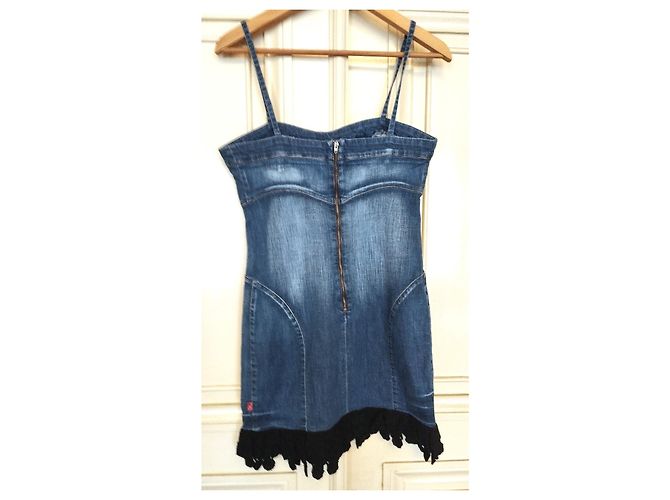 Abito Cancan in denim e pizzo Christian Lacroix - vista 12