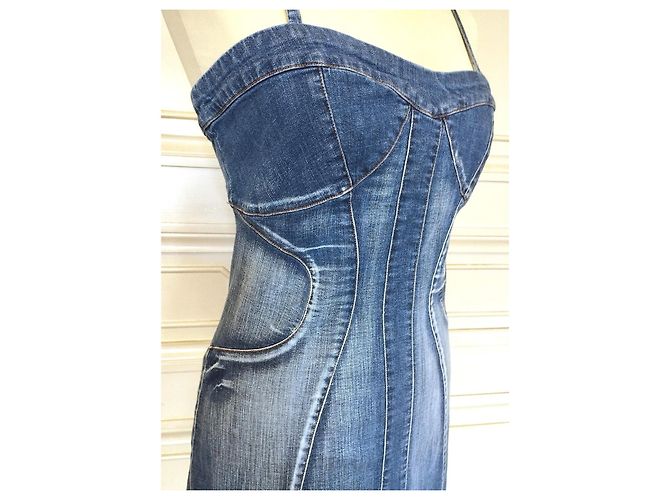 Abito Cancan in denim e pizzo Christian Lacroix - vista 5