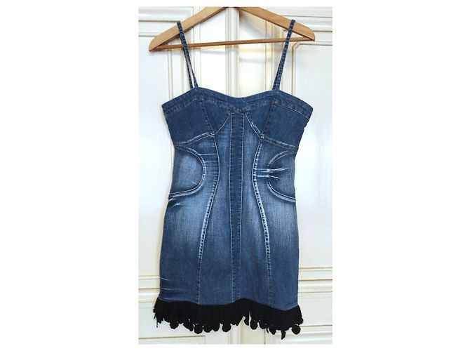 Abito Cancan in denim e pizzo Christian Lacroix - vista 9