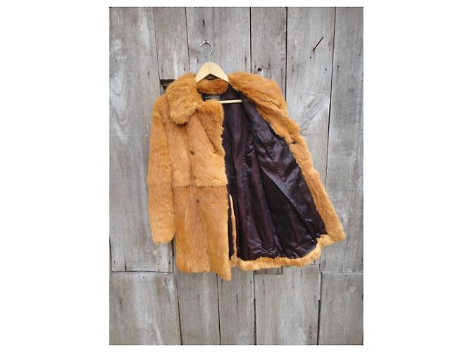Autre Marque Cappotto in pelliccia di coniglio Laverré Arancione - vista 5