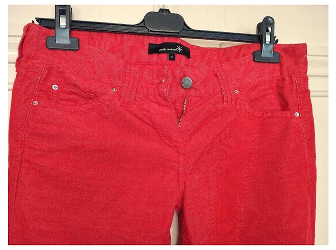 Pantalones Isabel Marant U Turn de pana roja - vista 11