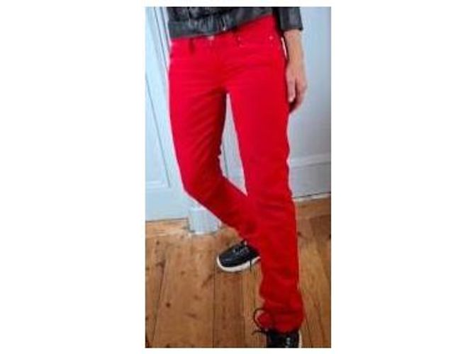 Pantalones Isabel Marant U Turn de pana roja - vista 2