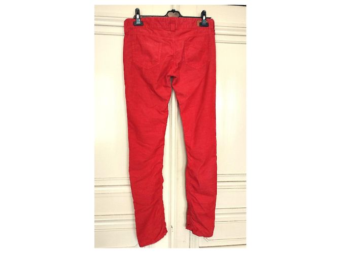 Pantalones Isabel Marant U Turn de pana roja - vista 3