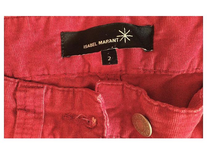 Pantalones Isabel Marant U Turn de pana roja - vista 5