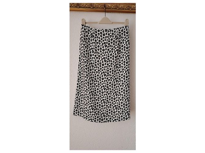 Autre Marque VIVETTA Midi-Rock mit Blumenmuster Schwarz Weiß - Ansicht 3