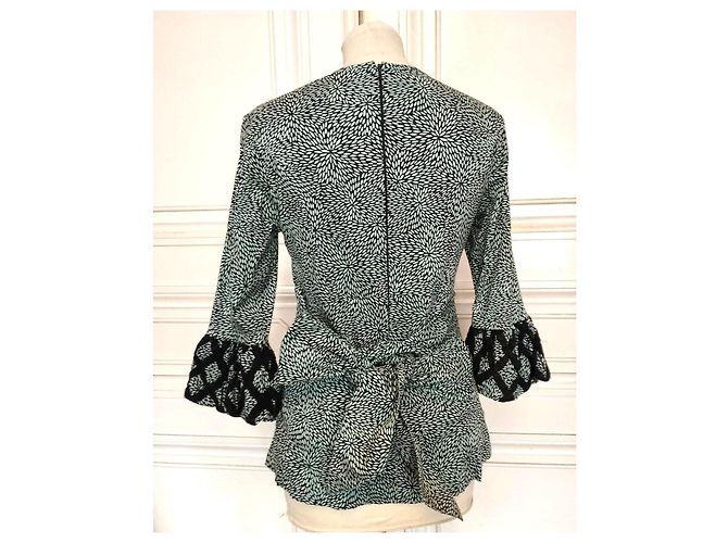 Autre Marque TROMPETENBLUSE PLACKET Hellgrün - Ansicht 10