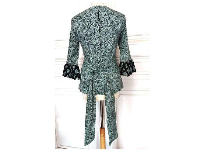 Autre Marque TROMPETENBLUSE PLACKET Hellgrün - Ansicht 4