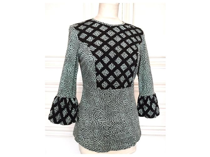 Autre Marque TROMPETENBLUSE PLACKET Hellgrün - Ansicht 8