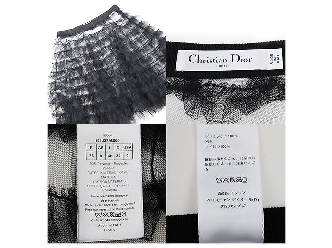Gonna in tulle a balze sovrapposte Christian Dior nera Nero - vista 9