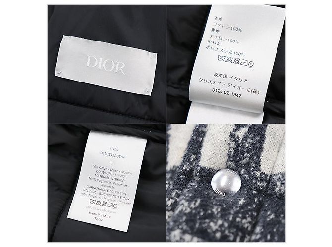 Chaqueta acolchada Dior, algodón, L, Italia Gris - vista 8
