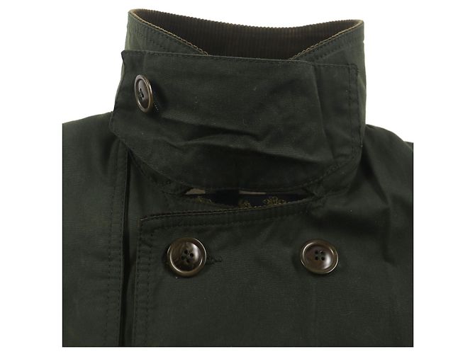 Abrigo de algodón con forro de corduroy a cuadros Barbour Verde Caqui - vista 3