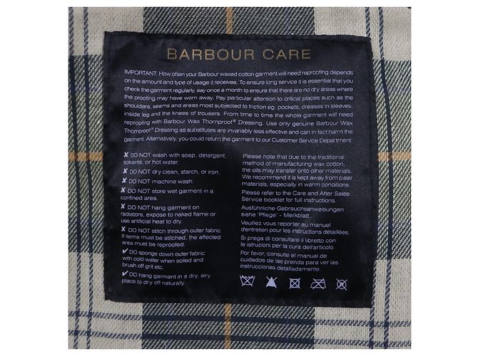 Abrigo de algodón con forro de corduroy a cuadros Barbour Verde Caqui - vista 9