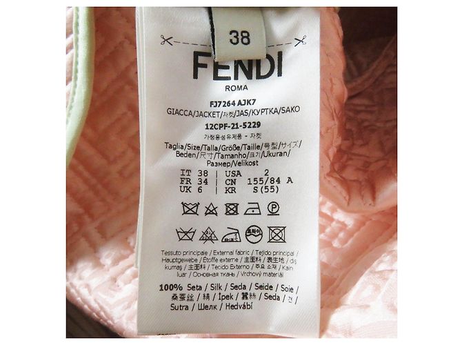 Jaqueta acolchoada de seda com logo FF da Fendi para mulheres Verde Verde claro - vista 11