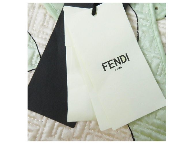Jaqueta acolchoada de seda com logo FF da Fendi para mulheres Verde Verde claro - vista 14