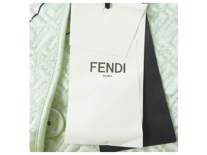 Jaqueta acolchoada de seda com logo FF da Fendi para mulheres Verde Verde claro - vista 15