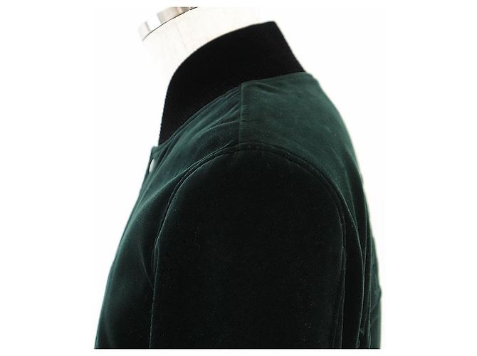 Yves Saint Laurent Chaqueta Varsity de Terciopelo Saint Laurent Verde - vista 10