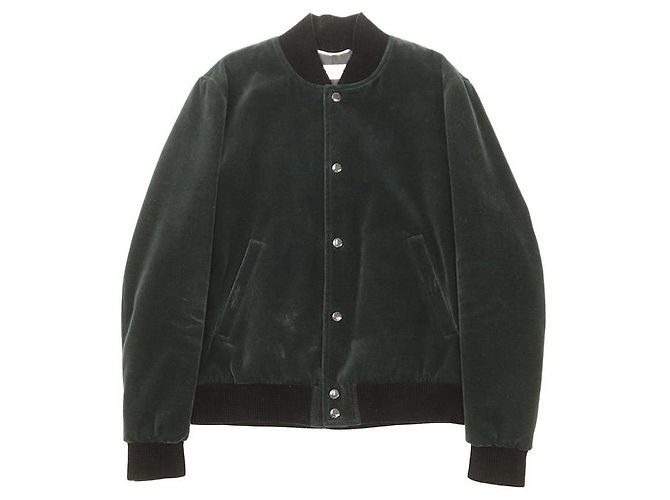 Yves Saint Laurent Chaqueta Varsity de Terciopelo Saint Laurent Verde - vista 12
