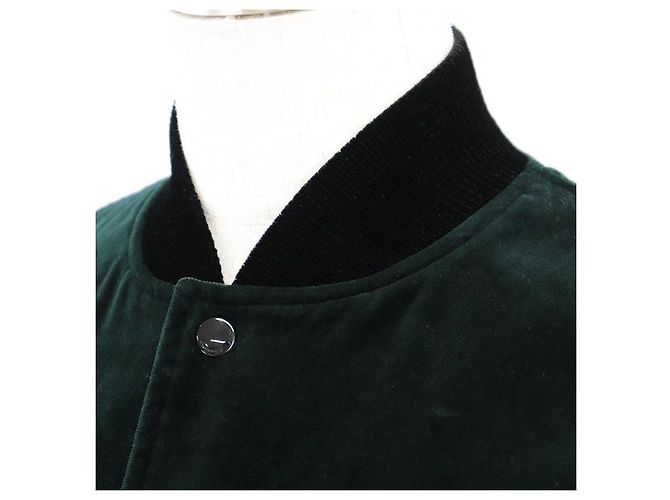 Yves Saint Laurent Chaqueta Varsity de Terciopelo Saint Laurent Verde - vista 3